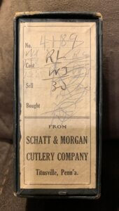Figure 6. Label on top of a two-piece early Schatt & Morgan display box