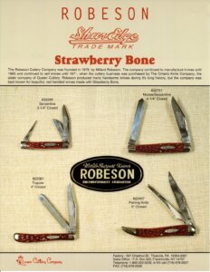 Queen Cutlery 1993 sales flier for Robeson Strawberry Bone.