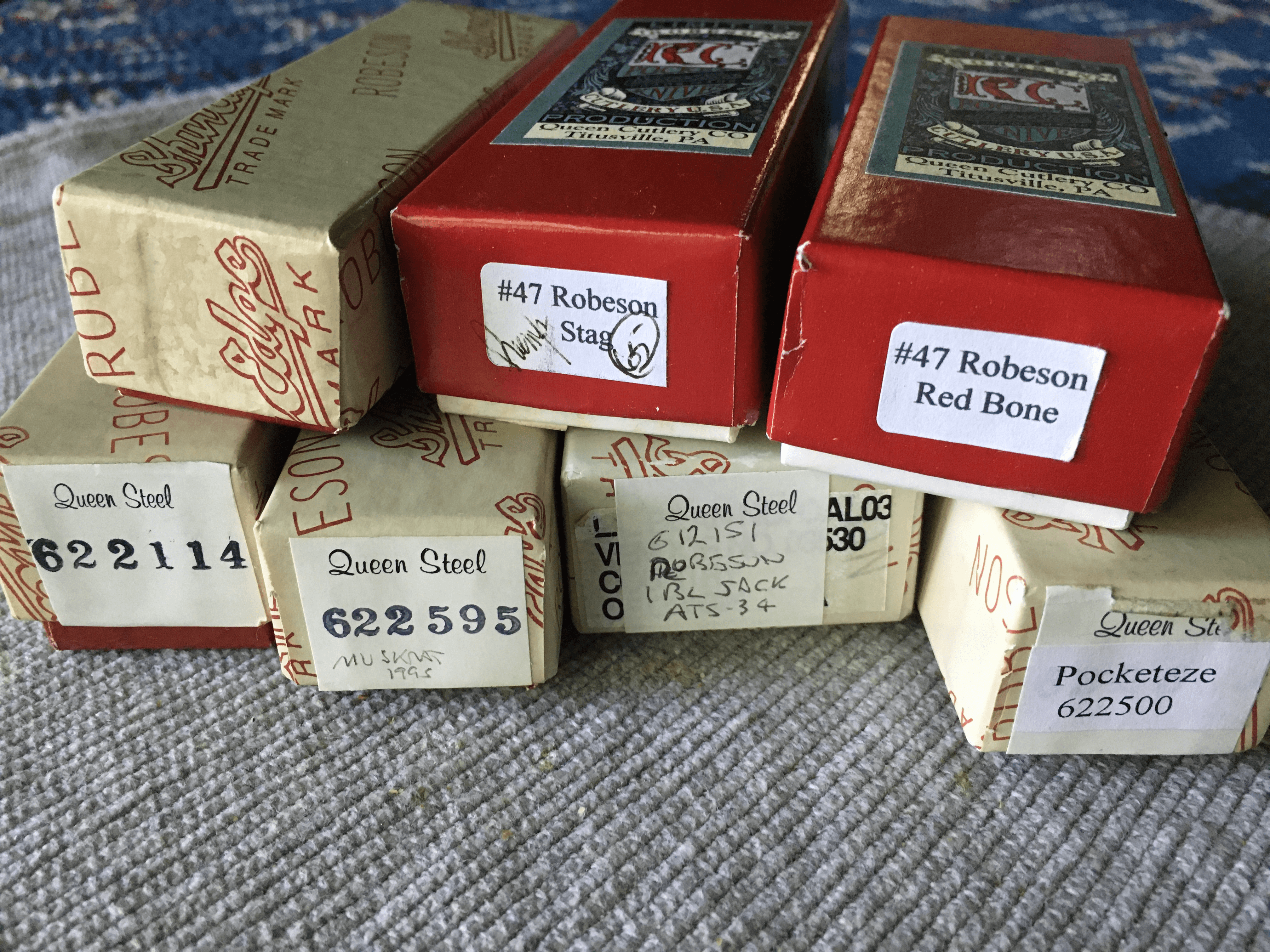 End labels for 1990's Robeson boxes